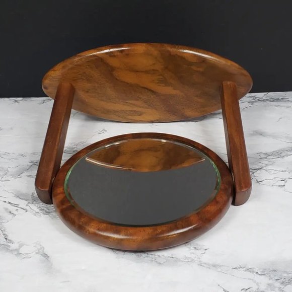 Danish Modern Vanity Mirror Solid Wood Vintage - Picture 8 of 9